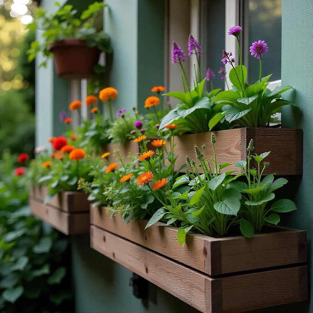 Eco-friendly container gardening setup